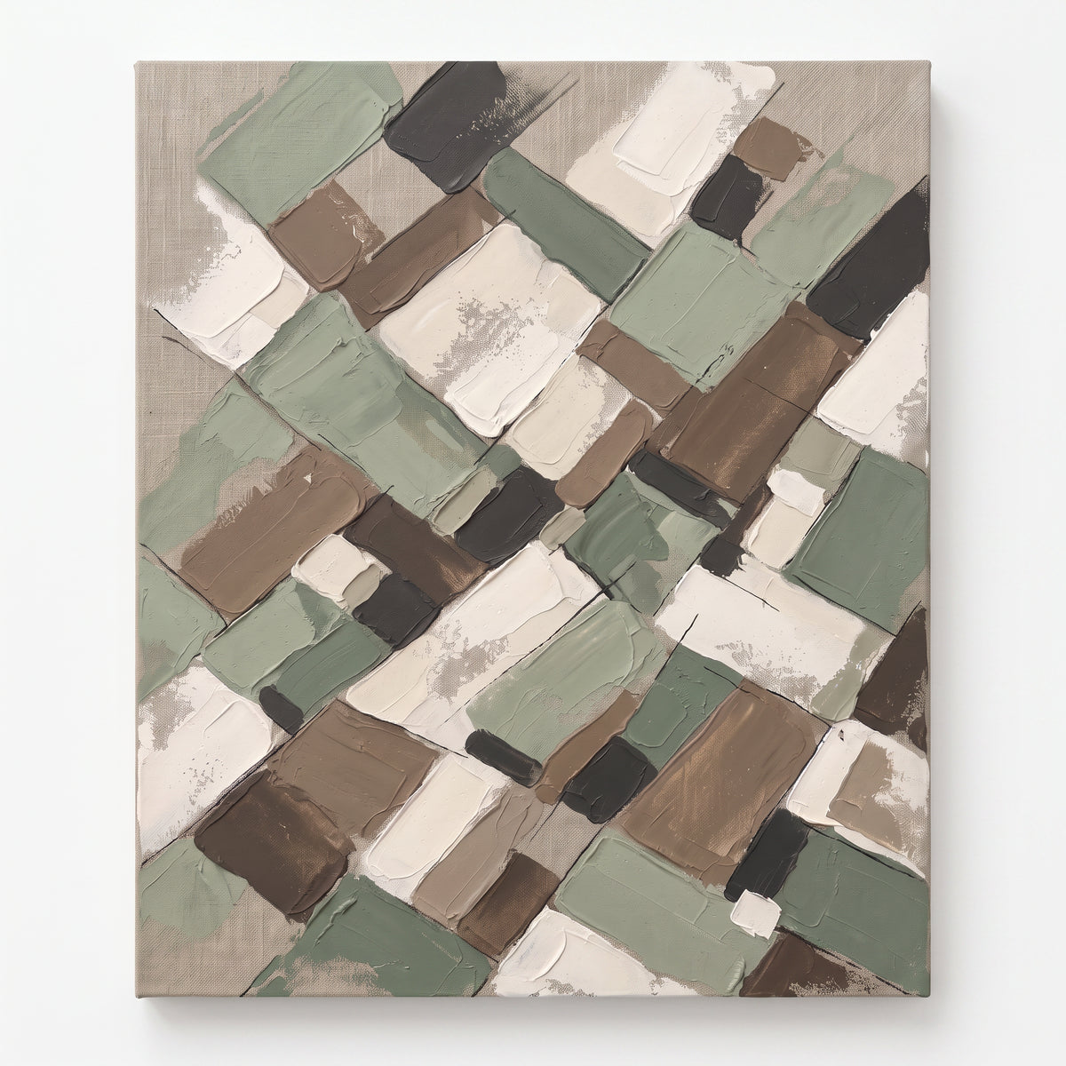 Sage Earth Tone Blocks  - BloomWorld wall art print