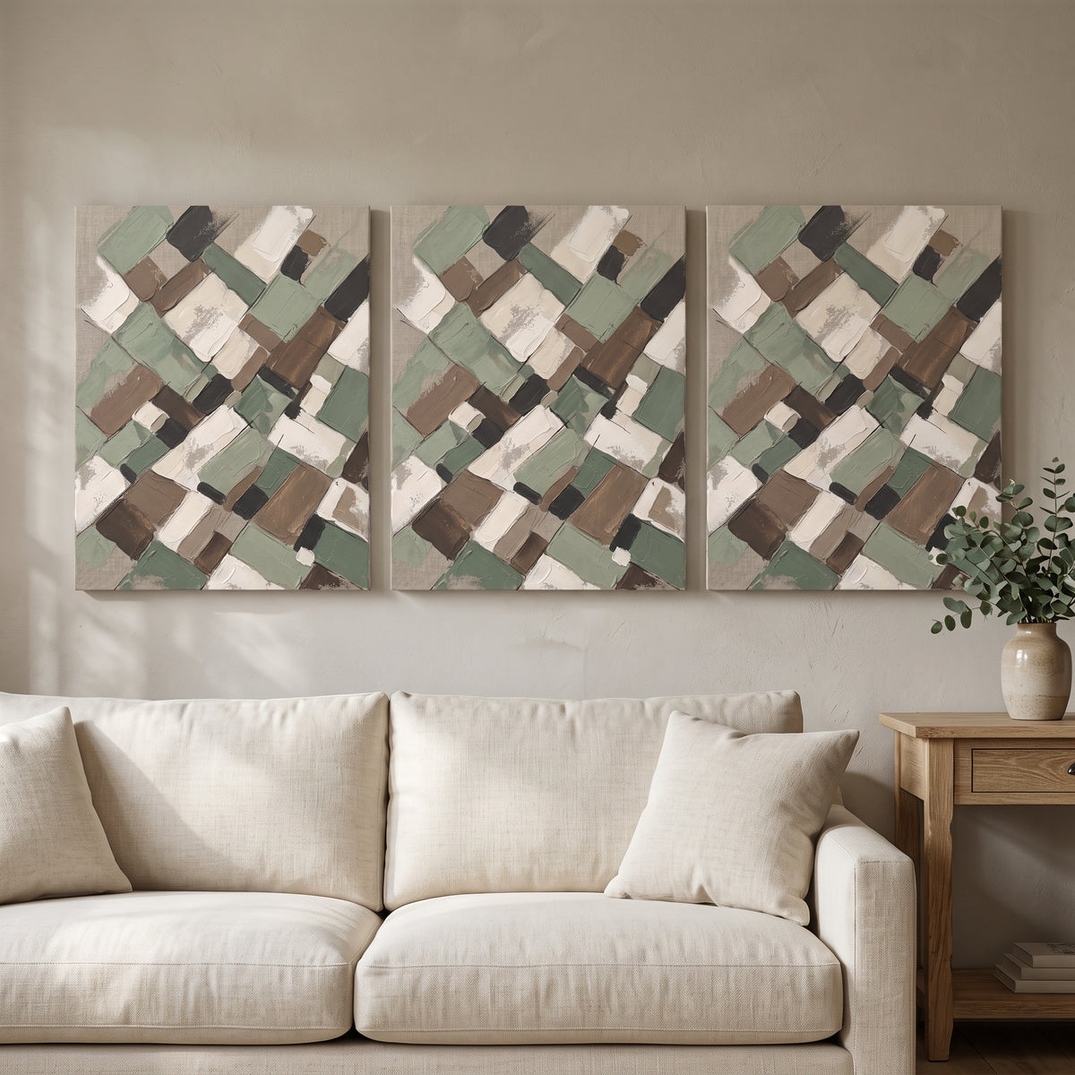 Sage Earth Tone Blocks  - BloomWorld wall art print