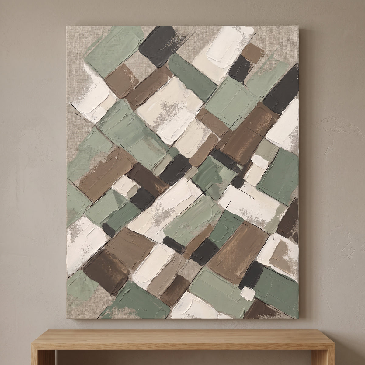 Sage Earth Tone Blocks  - BloomWorld wall art print