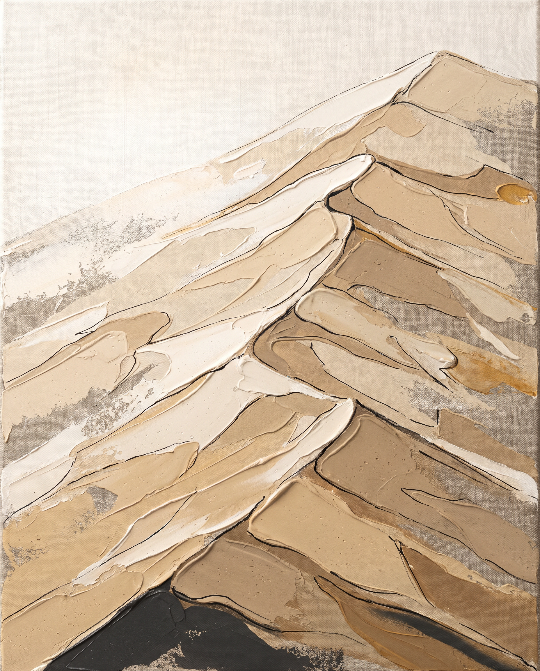 Sand Dune Abstract Canvas Wall Art, Desert Texture Impasto Painting, Warm Neutral Decor, Gift