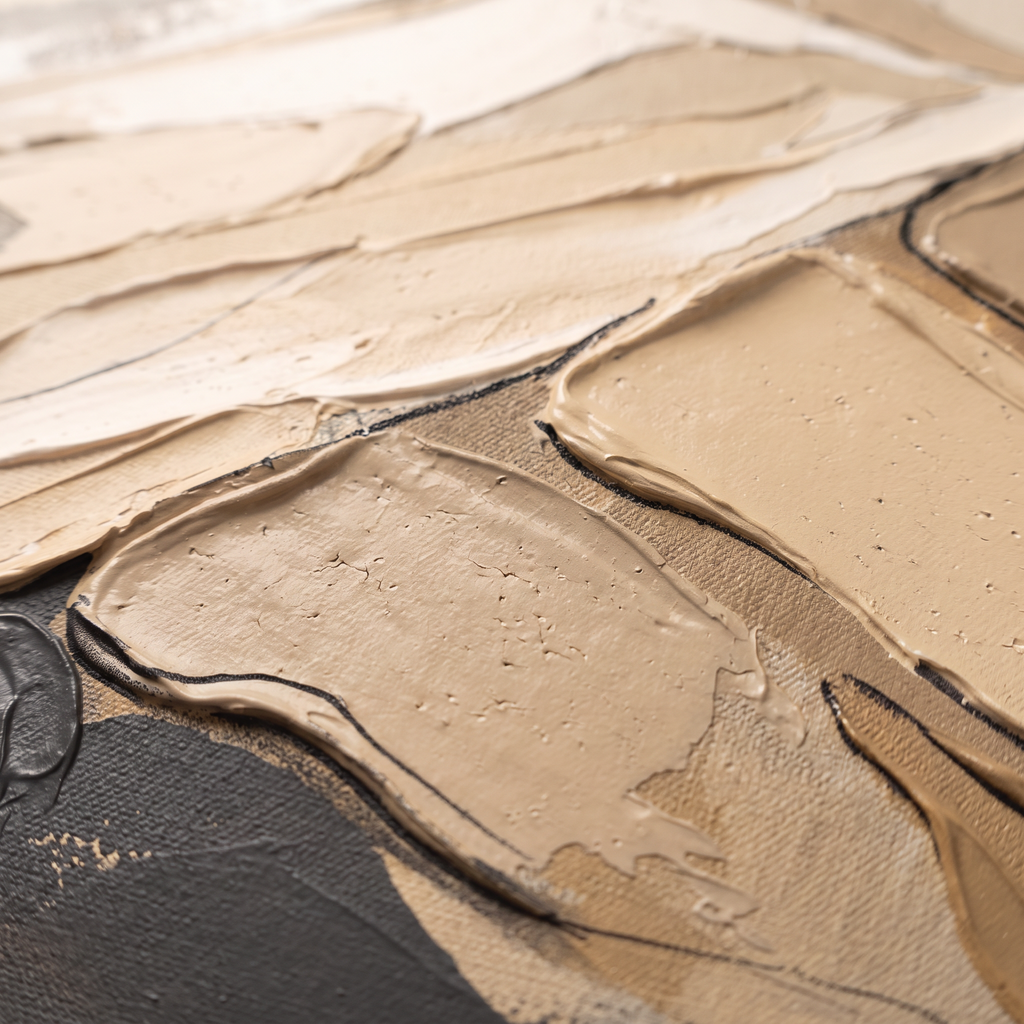 Sand Dune Abstract Canvas Wall Art, Desert Texture Impasto Painting, Warm Neutral Decor, Gift