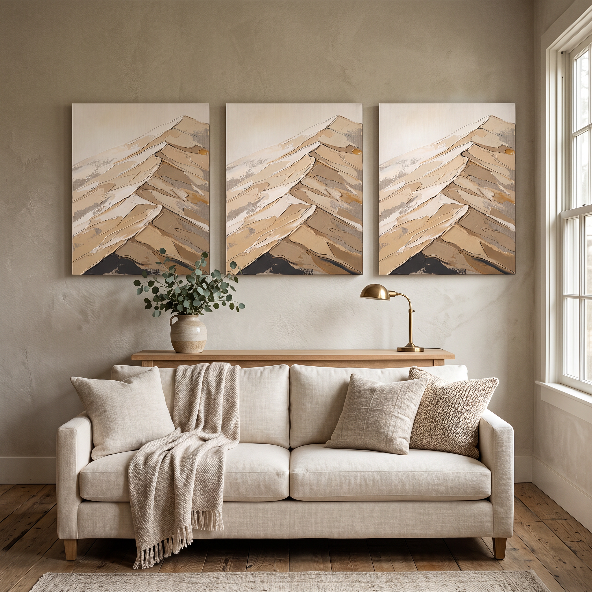 Sand Dune Abstract Canvas Wall Art, Desert Texture Impasto Painting, Warm Neutral Decor, Gift
