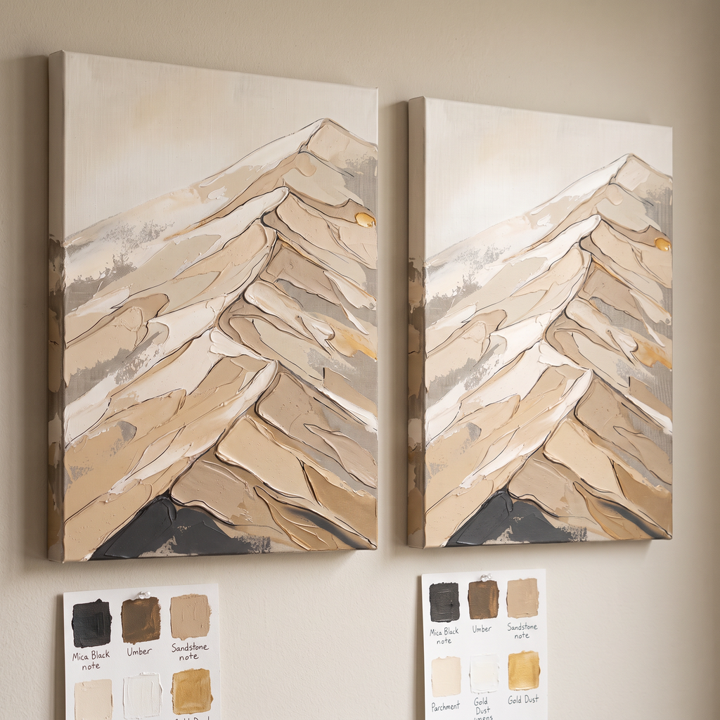 Sand Dune Abstract Canvas Wall Art, Desert Texture Impasto Painting, Warm Neutral Decor, Gift