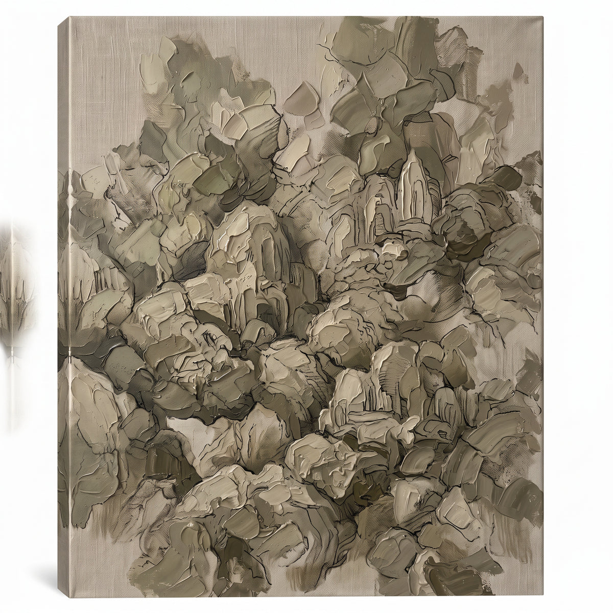 Olive Neutral Abstract - BloomWorld wall art print