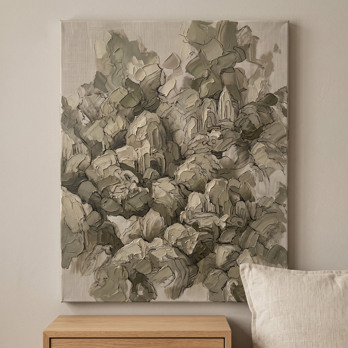 Olive Neutral Abstract - BloomWorld wall art print