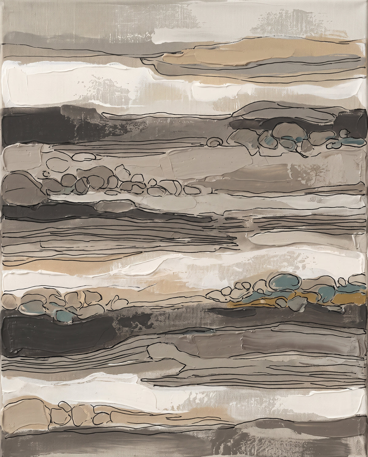 Taupe Layered Stripes  - BloomWorld wall art print