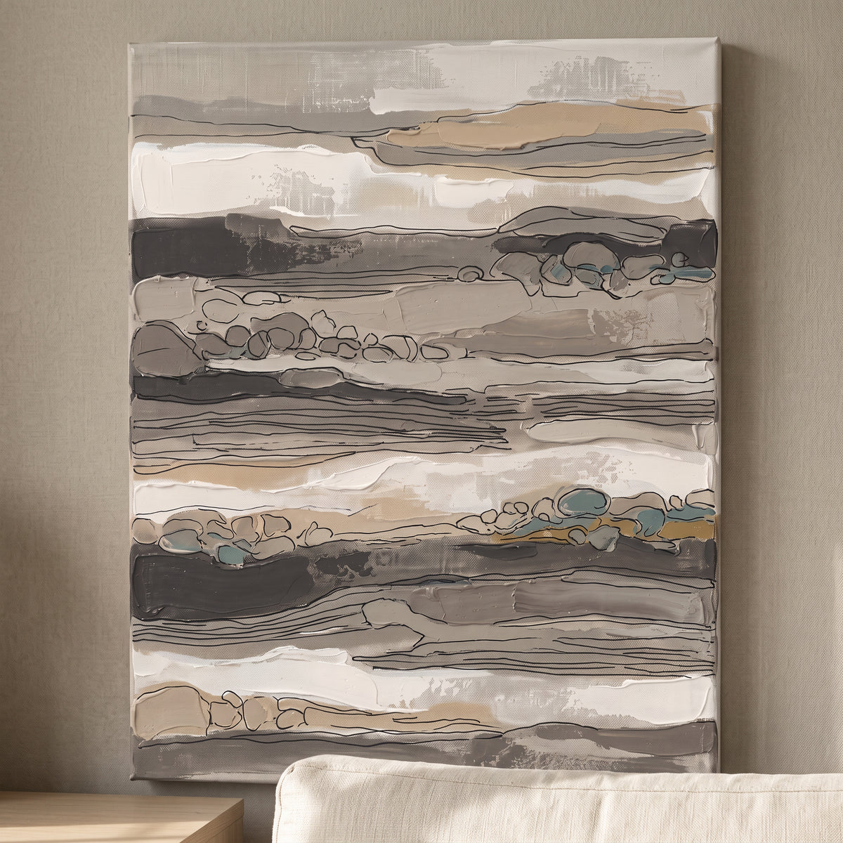 Taupe Layered Stripes  - BloomWorld wall art print
