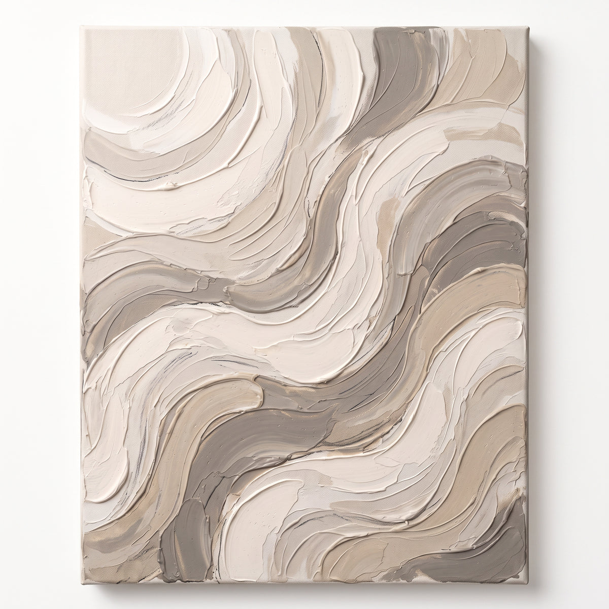 Cream Impasto-Style Waves - BloomWorld wall art print