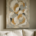 Warm Neutral Floral Petal Ring Abstract Canvas Print - BloomWorld wall art print