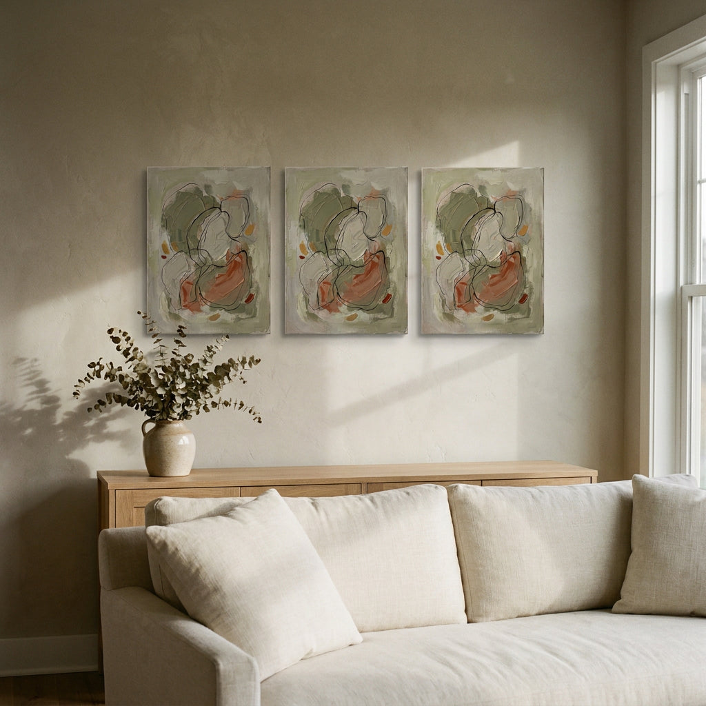 Olive Neutral Abstract olive neutral wall art - BloomWorld wall art print