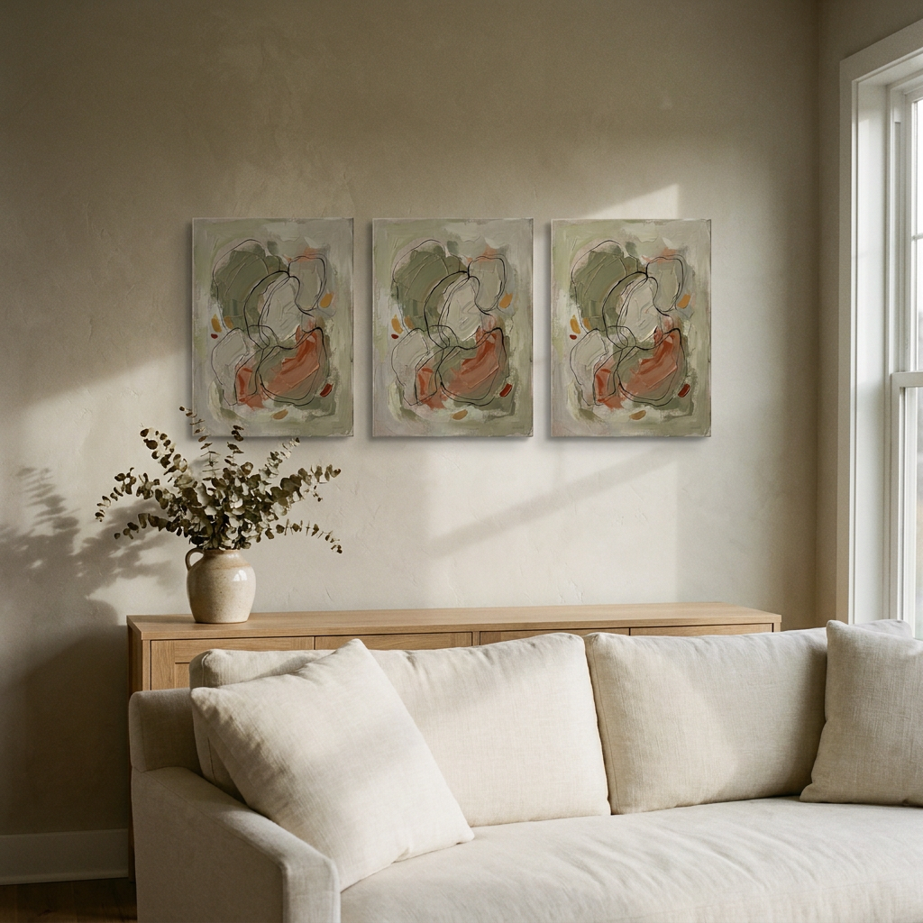 Olive Neutral Abstract olive neutral wall art - BloomWorld wall art print