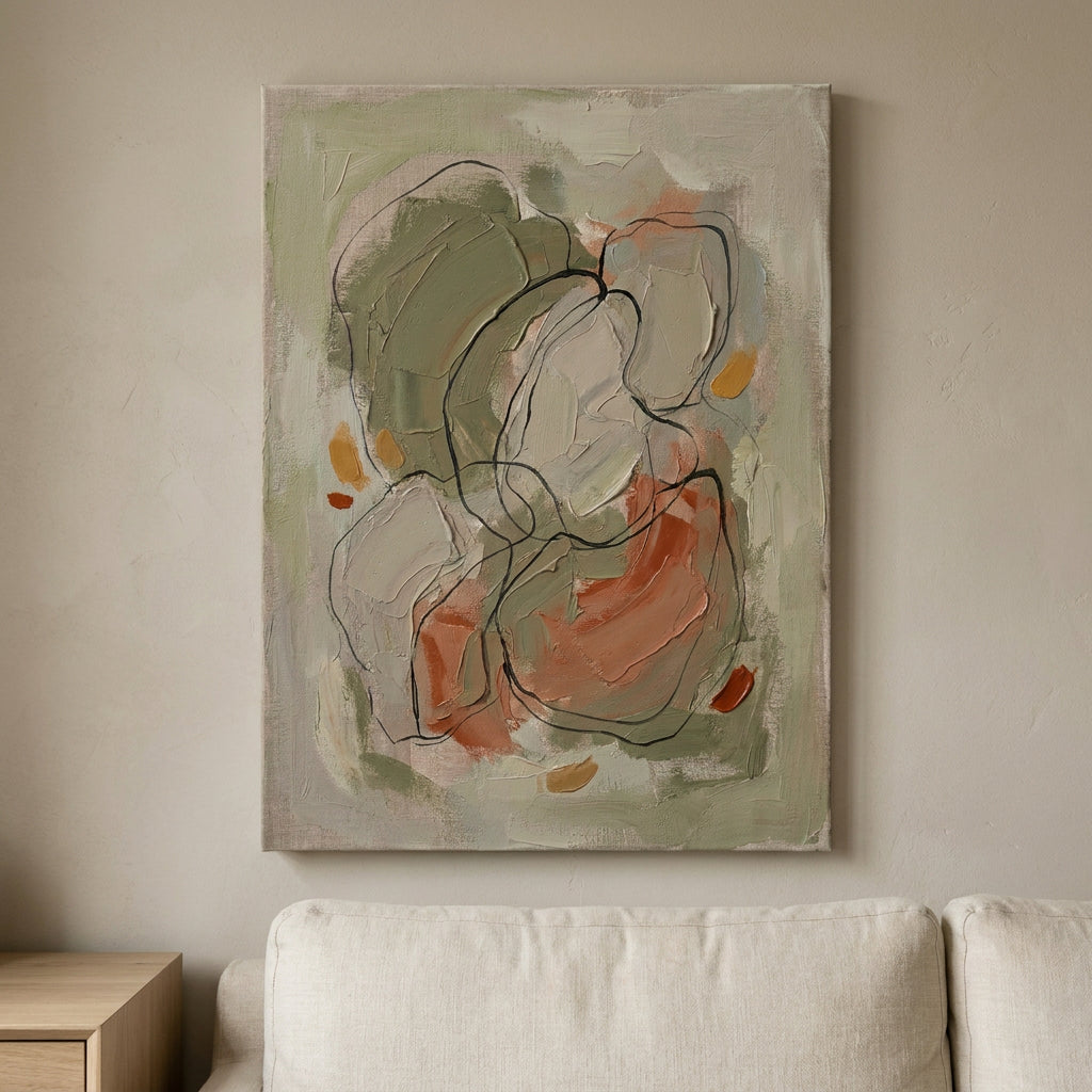 Olive Neutral Abstract olive neutral wall art - BloomWorld wall art print