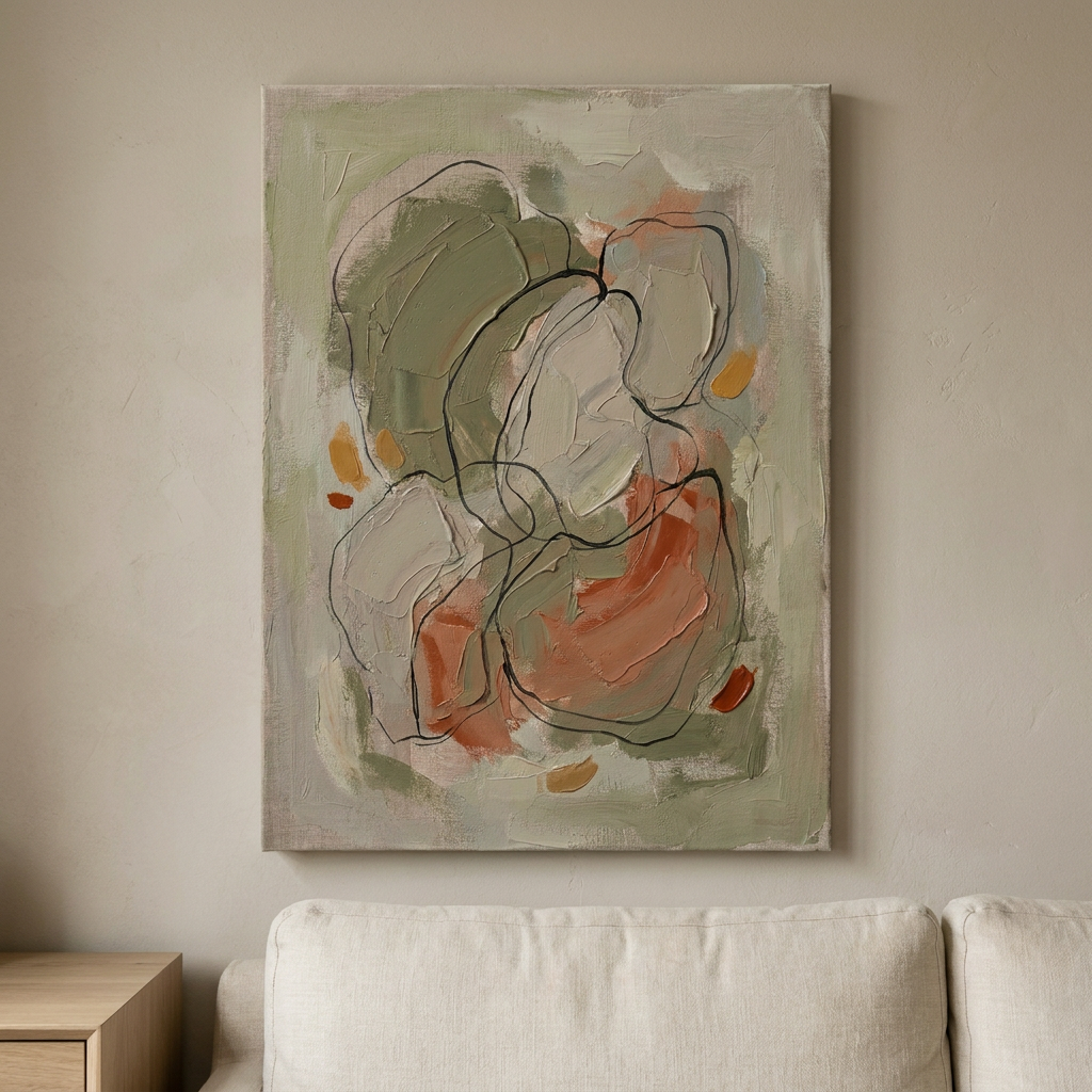 Olive Neutral Abstract olive neutral wall art - BloomWorld wall art print