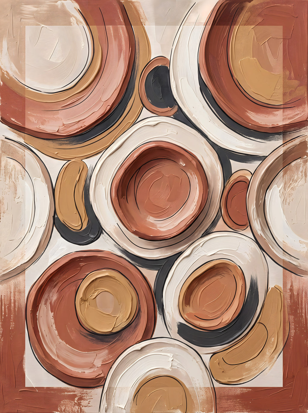 Sculptural Clay Forms Abstract Canvas — abstract, abstract wall art, full artwork view, abstract canvas wall art print | BloomWorld Art