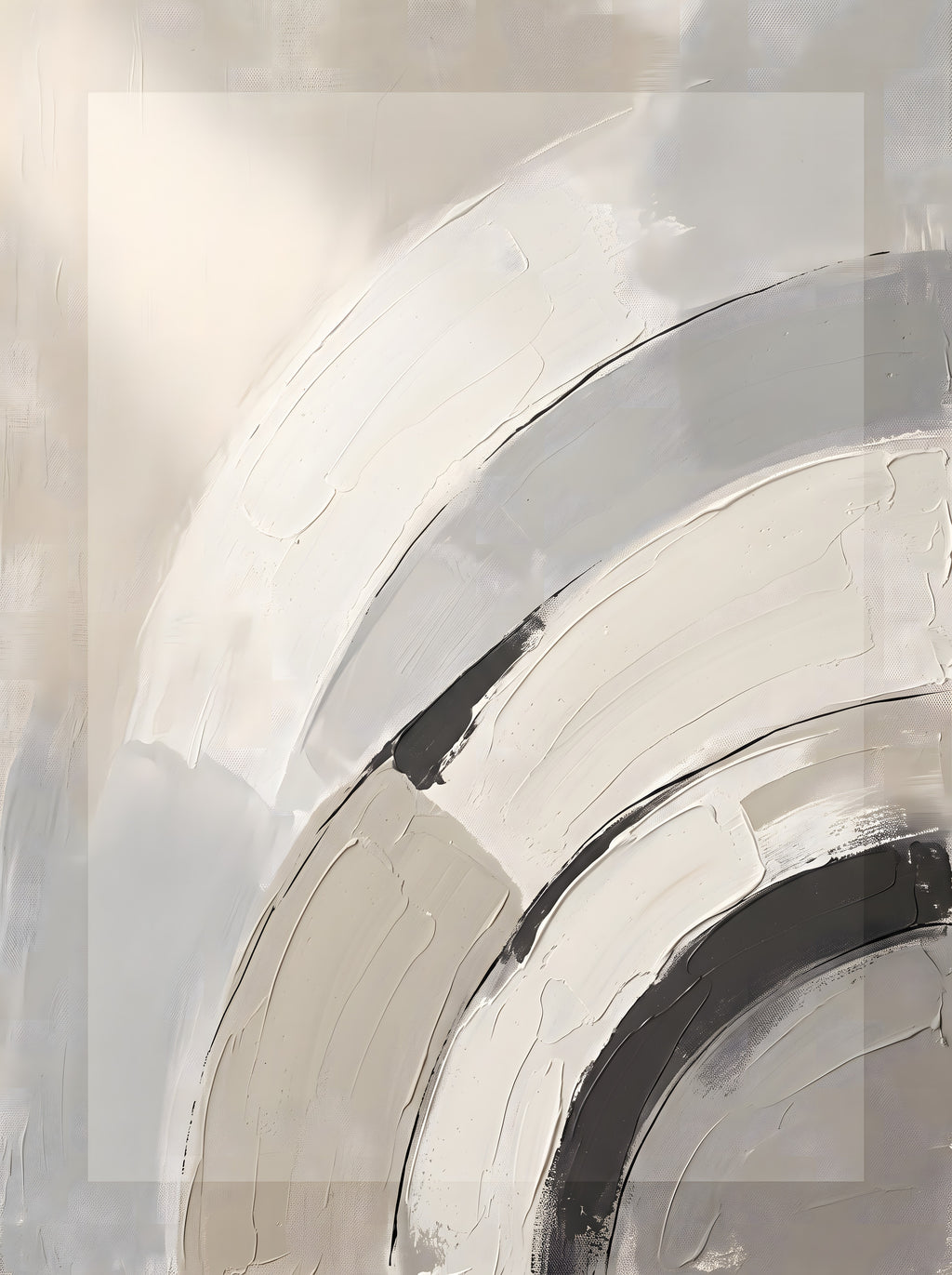 Warm Neutral Arcs Abstract Wall Art — abstract, abstract wall art, full artwork view, abstract canvas wall art print | BloomWorld Art