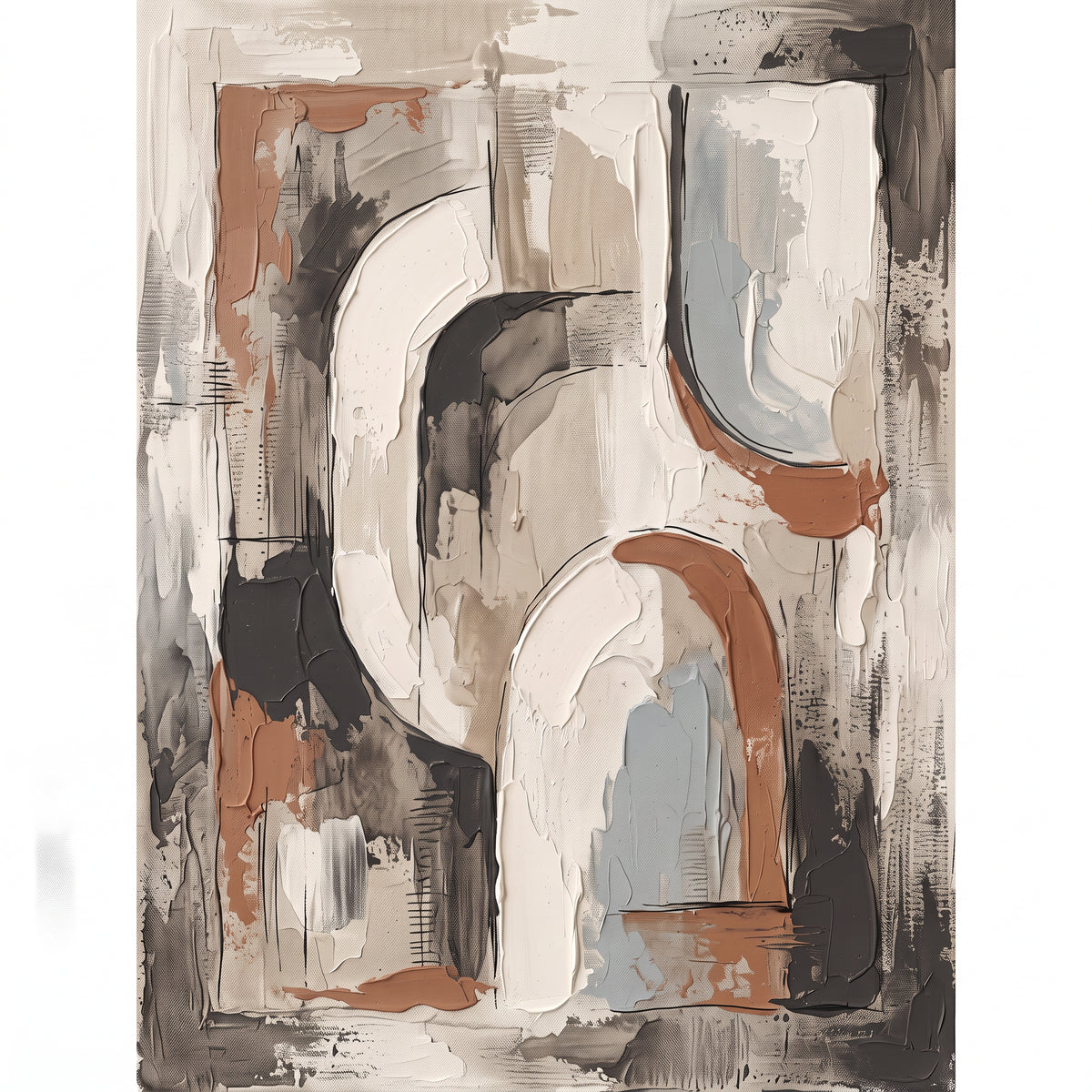 Large Abstract Wall Art For Living Room — abstract wall art, boho wall art, canvas wall art shown on a wall in a styled interior, view C1 (canvas print) |