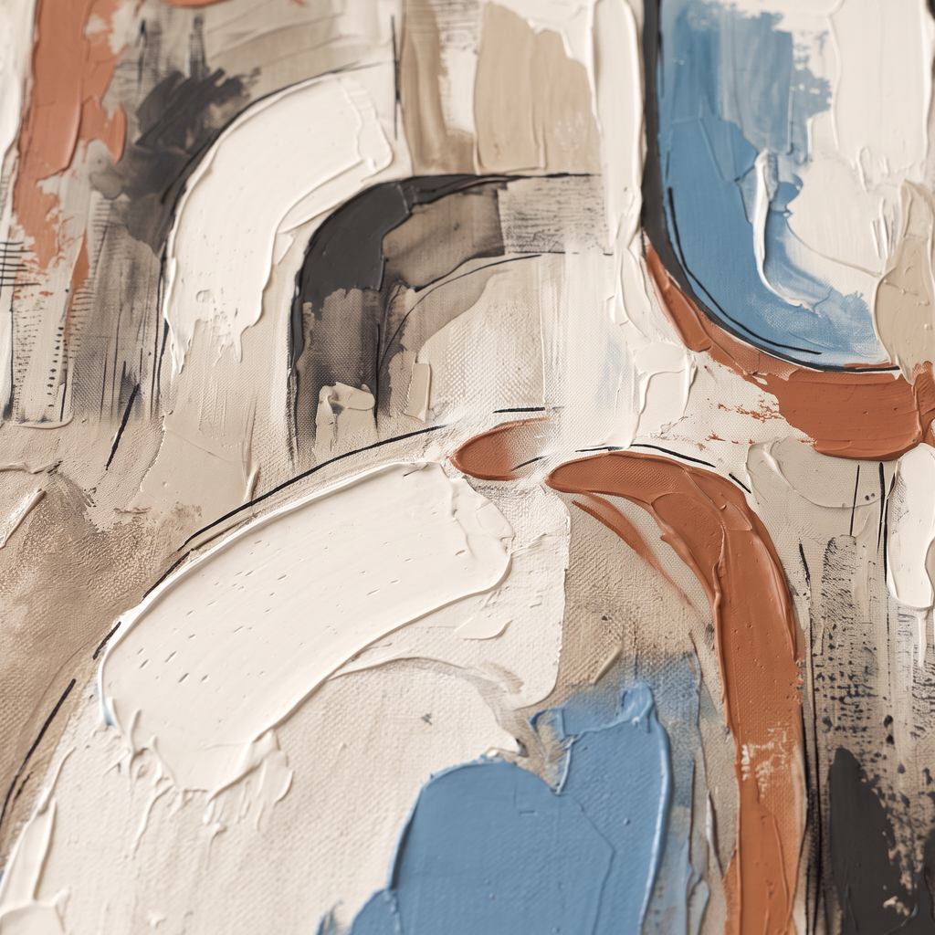 Large Abstract Wall Art For Living Room — abstract wall art, boho wall art, canvas wall art shown on a wall in a styled interior, view C2 (canvas print) |