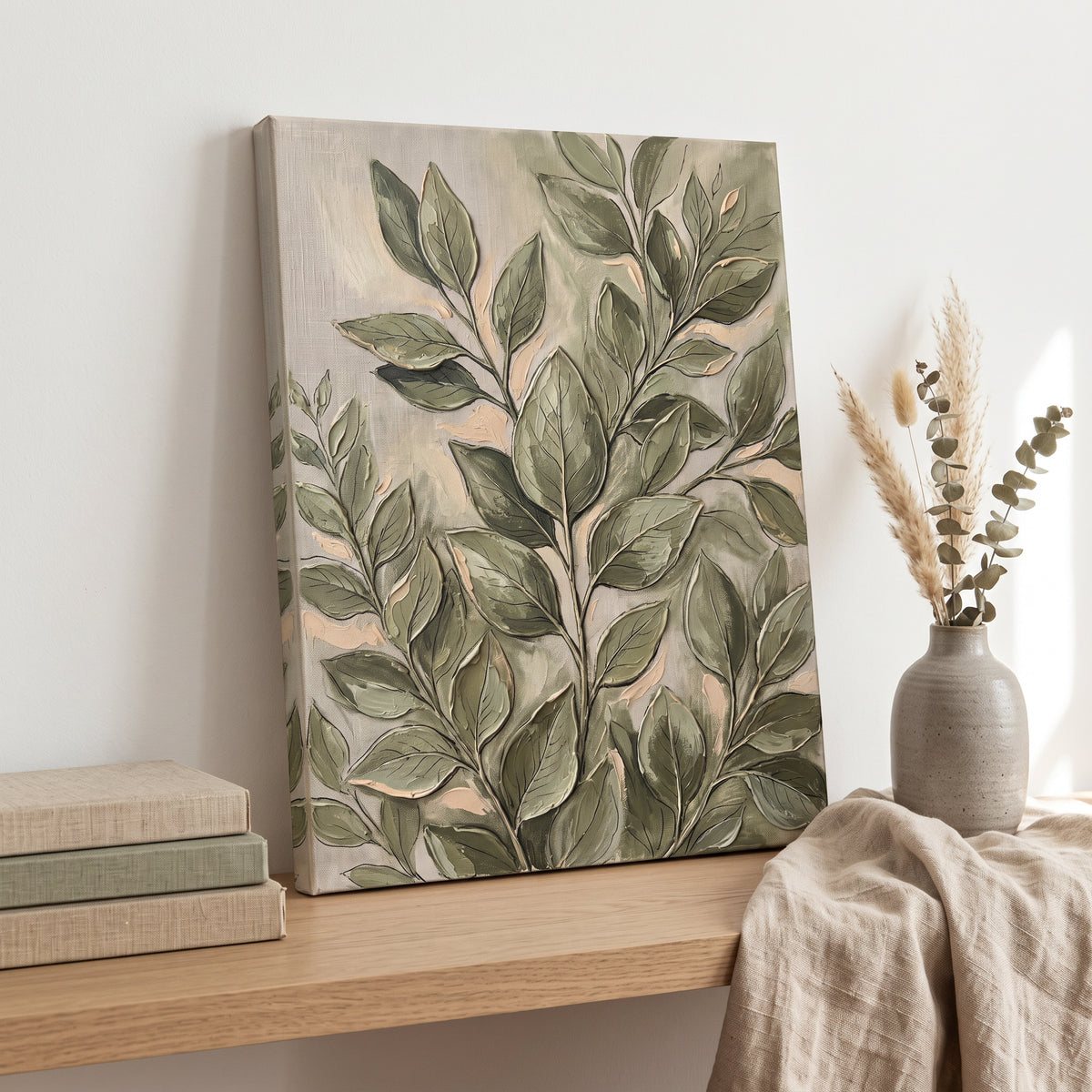 Botanical Blue Wall Art — canvas in a coastal-inspired interior, gallery-wrapped canvas wall art by BloomWorld
