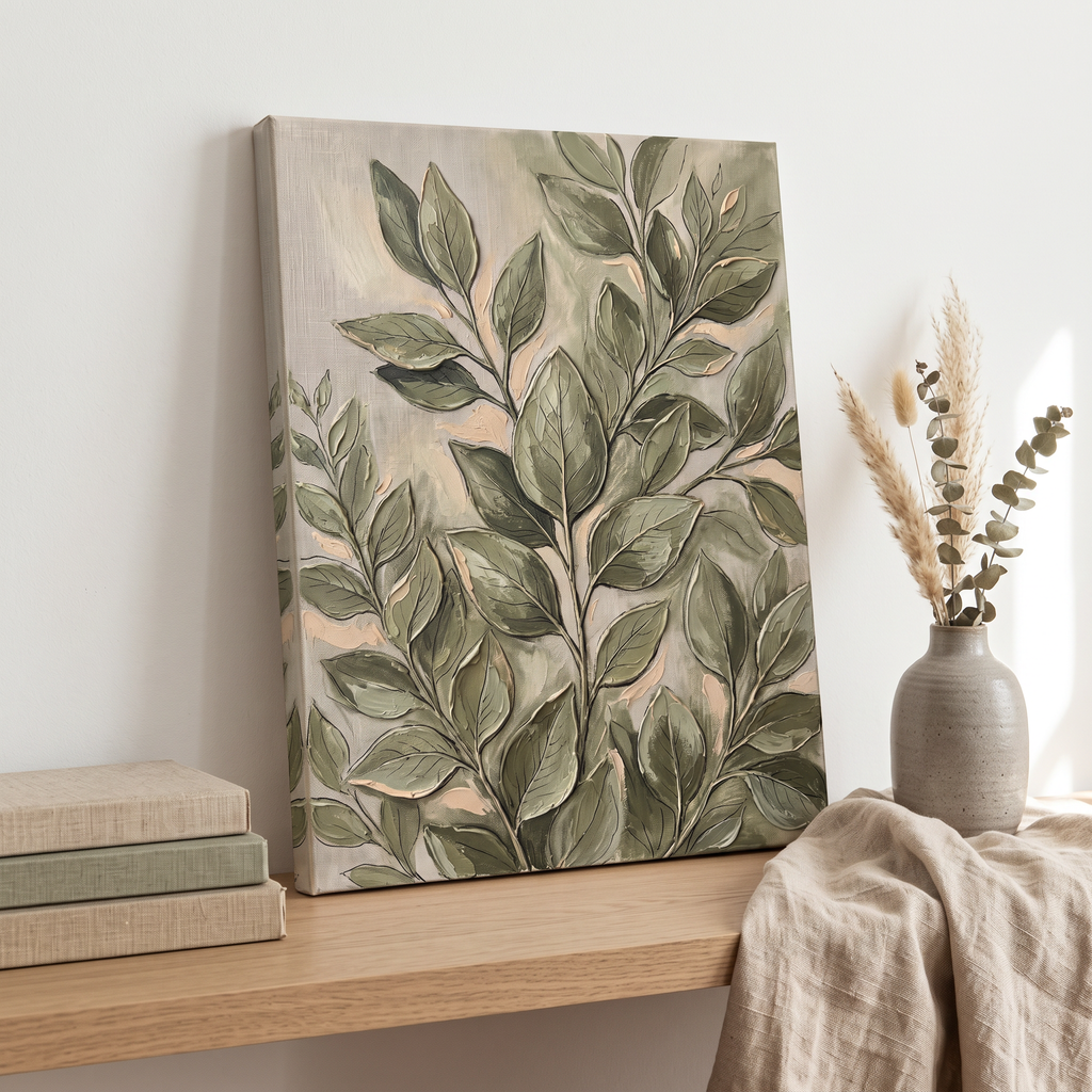 Botanical Blue Wall Art — canvas in a coastal-inspired interior, gallery-wrapped canvas wall art by BloomWorld