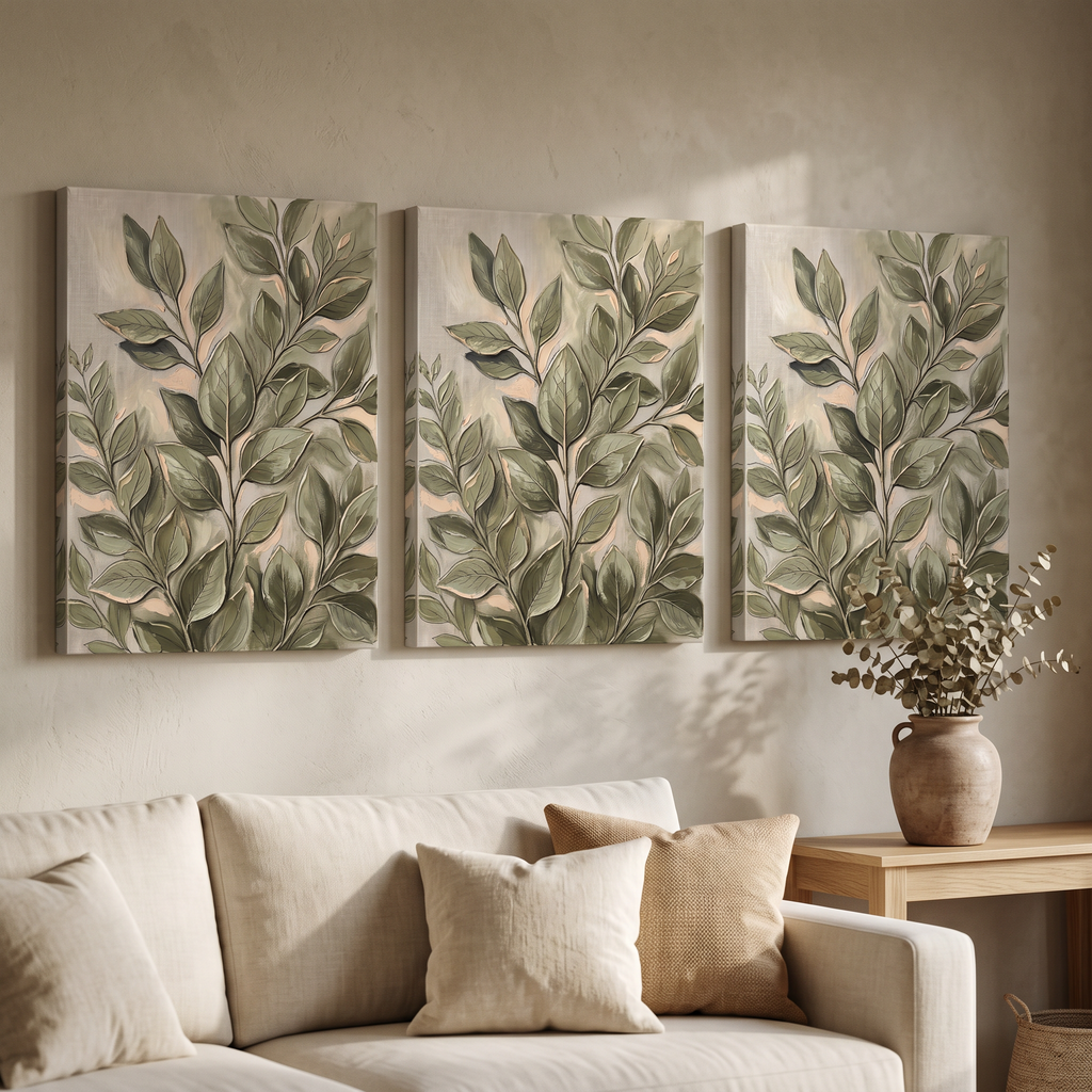 Botanical Blue Wall Art — canvas hanging in a bedroom, gallery-wrapped canvas wall art by BloomWorld