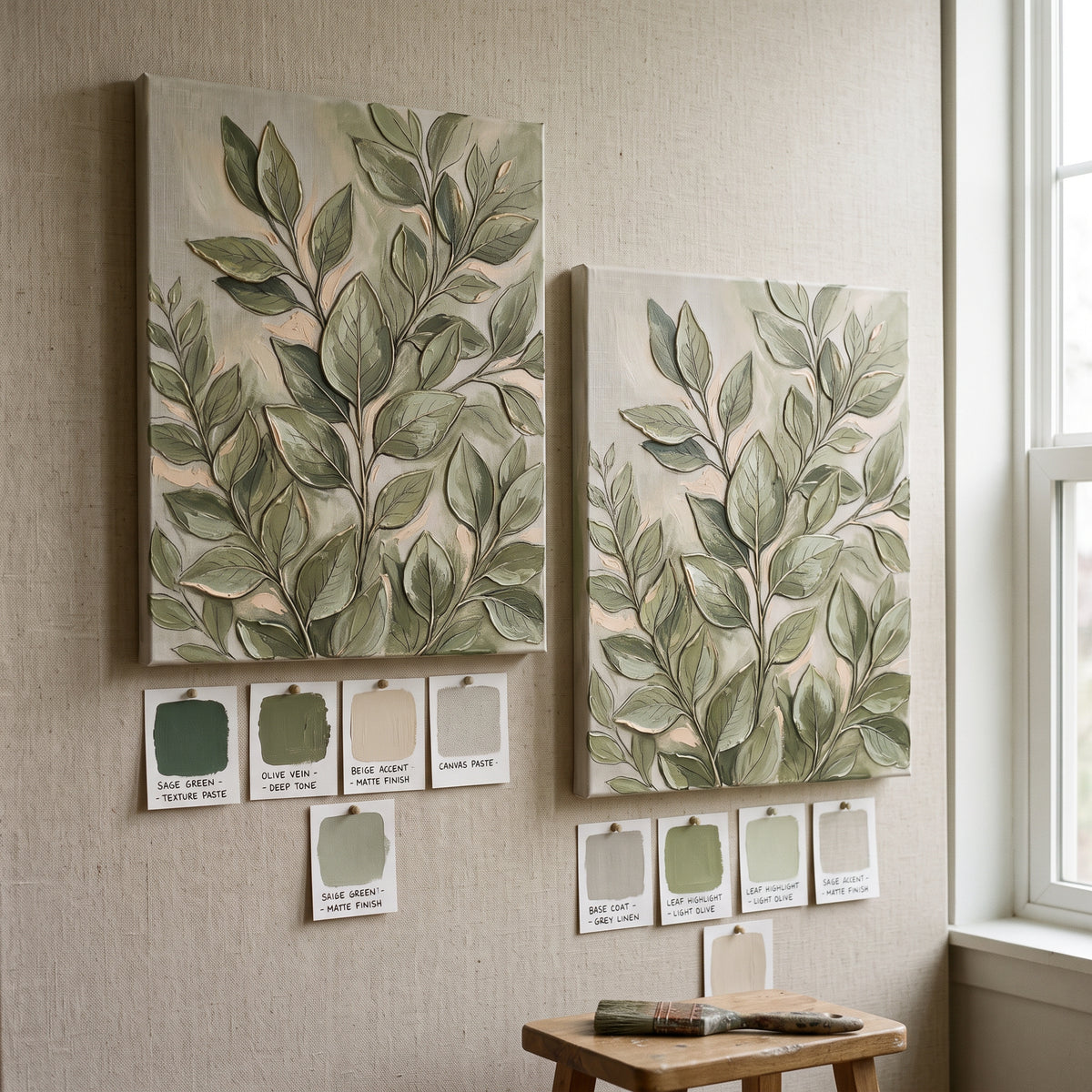 Botanical Blue Wall Art — canvas displayed in a home office, gallery-wrapped canvas wall art by BloomWorld