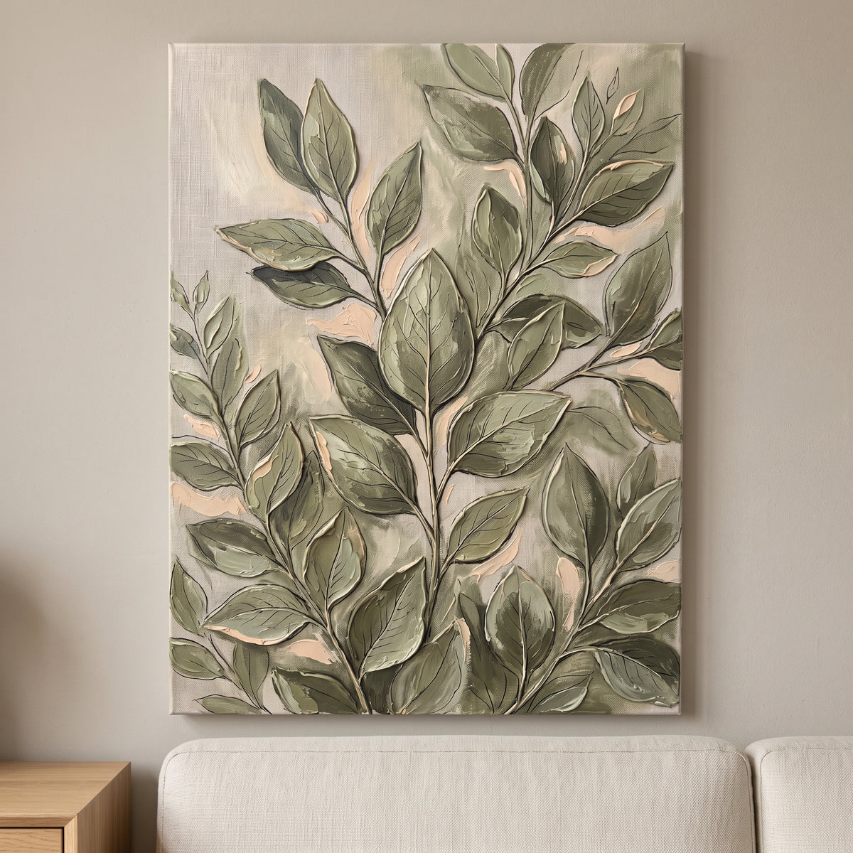 Botanical Blue Wall Art — flat lay of the canvas print, gallery-wrapped canvas wall art by BloomWorld