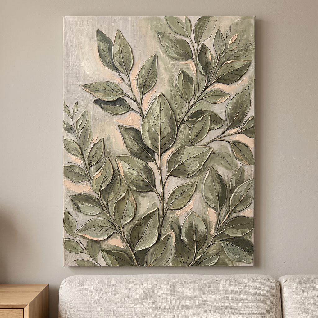 Botanical Blue Wall Art — flat lay of the canvas print, gallery-wrapped canvas wall art by BloomWorld