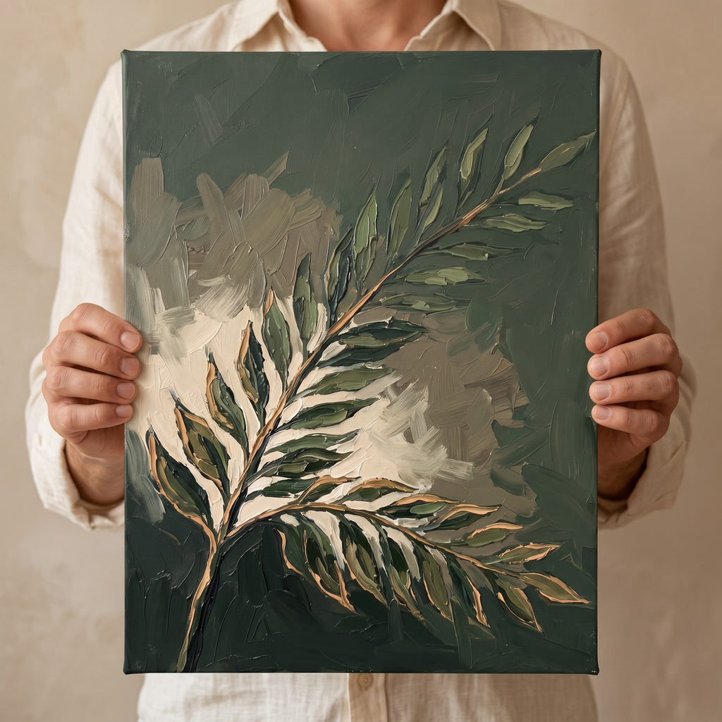 Single Stem Wall Art, Tropical Botanical Wall Art, Jungle Green Decor, Gift