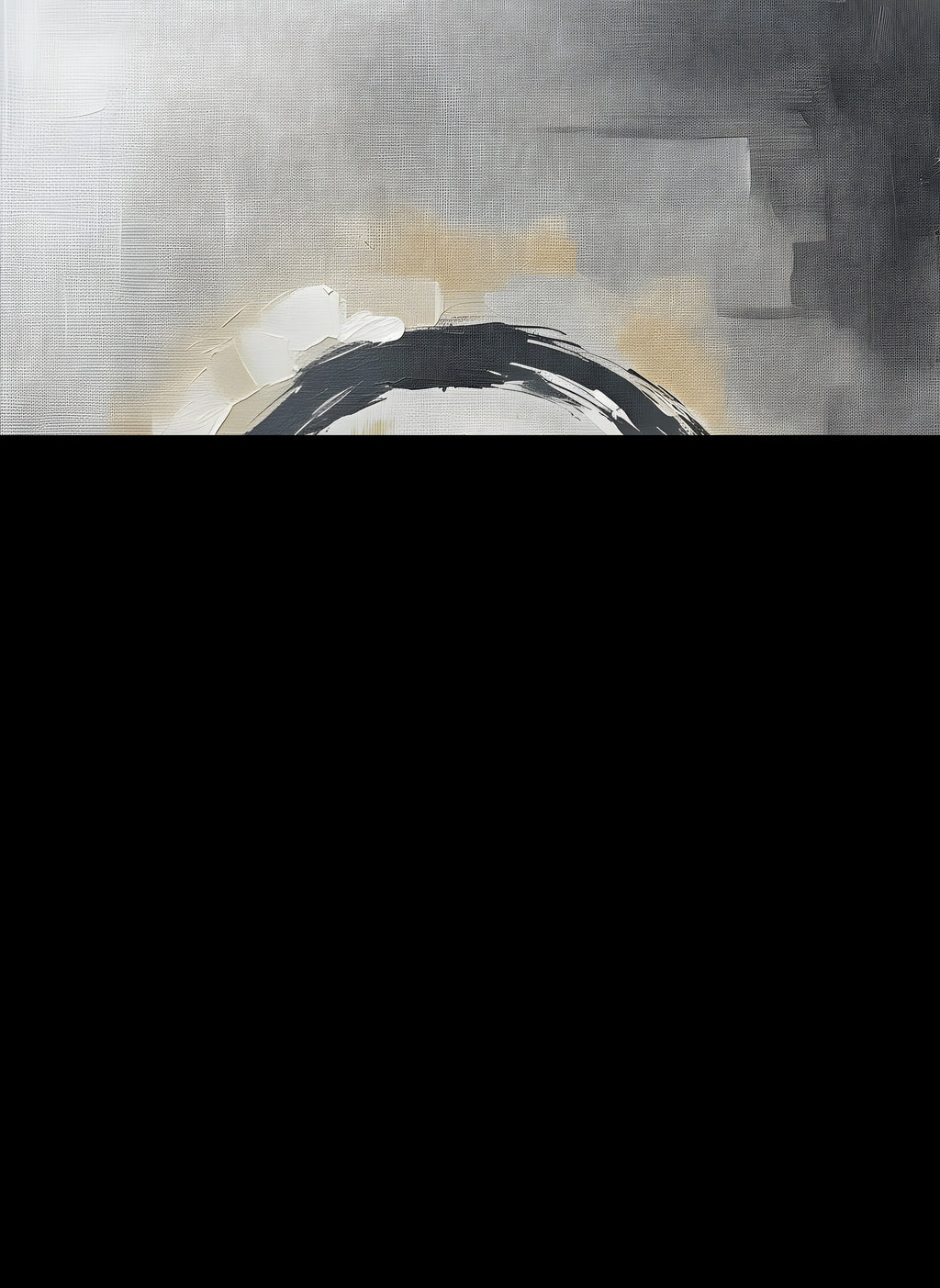 Zen Circle Wall Art, Japanese Ink Wash Canvas, Bedroom Decor, Gift