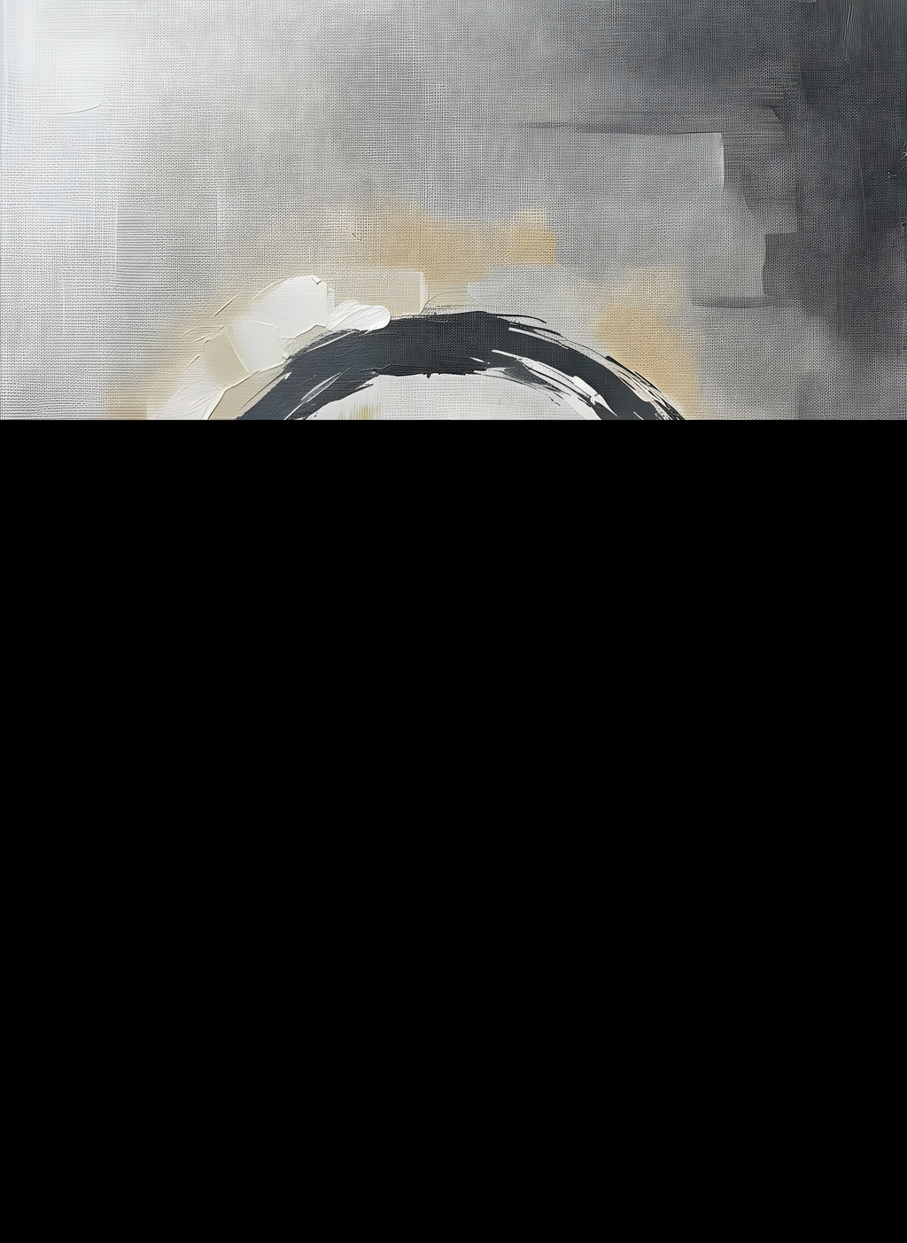 Zen Circle Wall Art, Japanese Ink Wash Canvas, Bedroom Decor, Gift