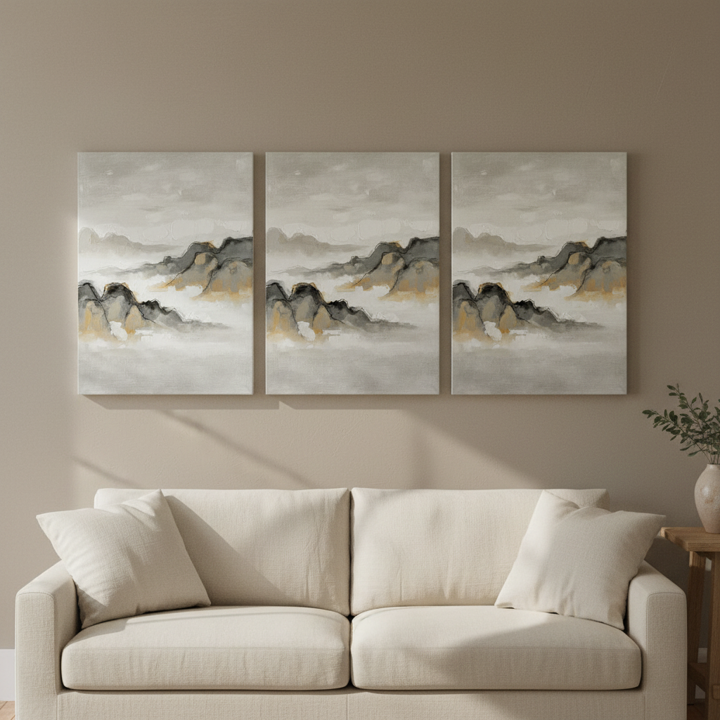 Ink Wash Mountains japanese wall art - BloomWorld wall art print