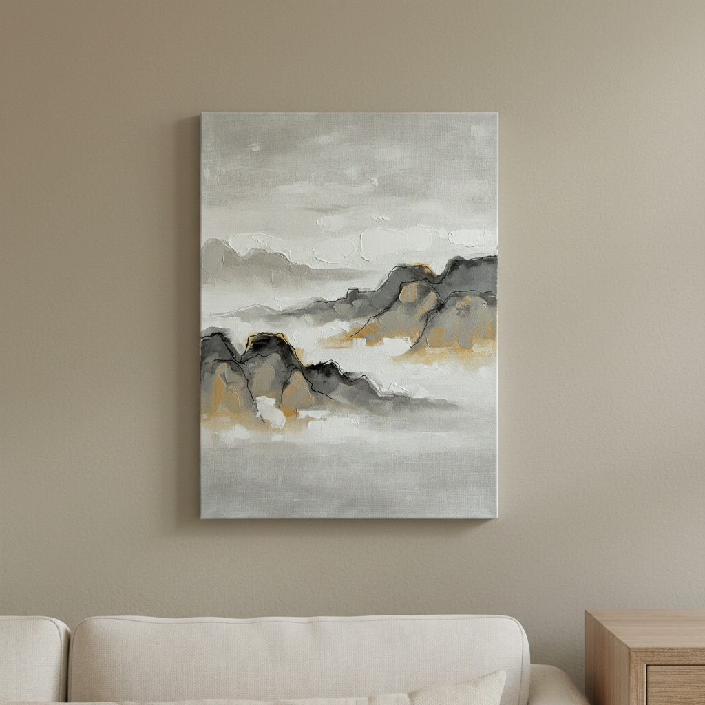 Ink Wash Mountains japanese wall art - BloomWorld wall art print