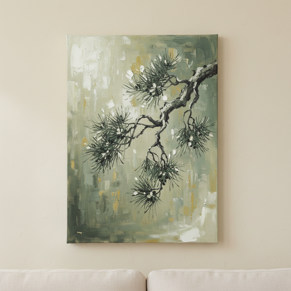 Pine Branch Quiet japanese wall art - BloomWorld wall art print
