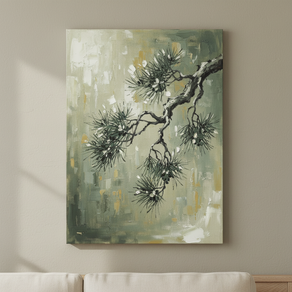 Pine Branch Quiet japanese wall art - BloomWorld wall art print