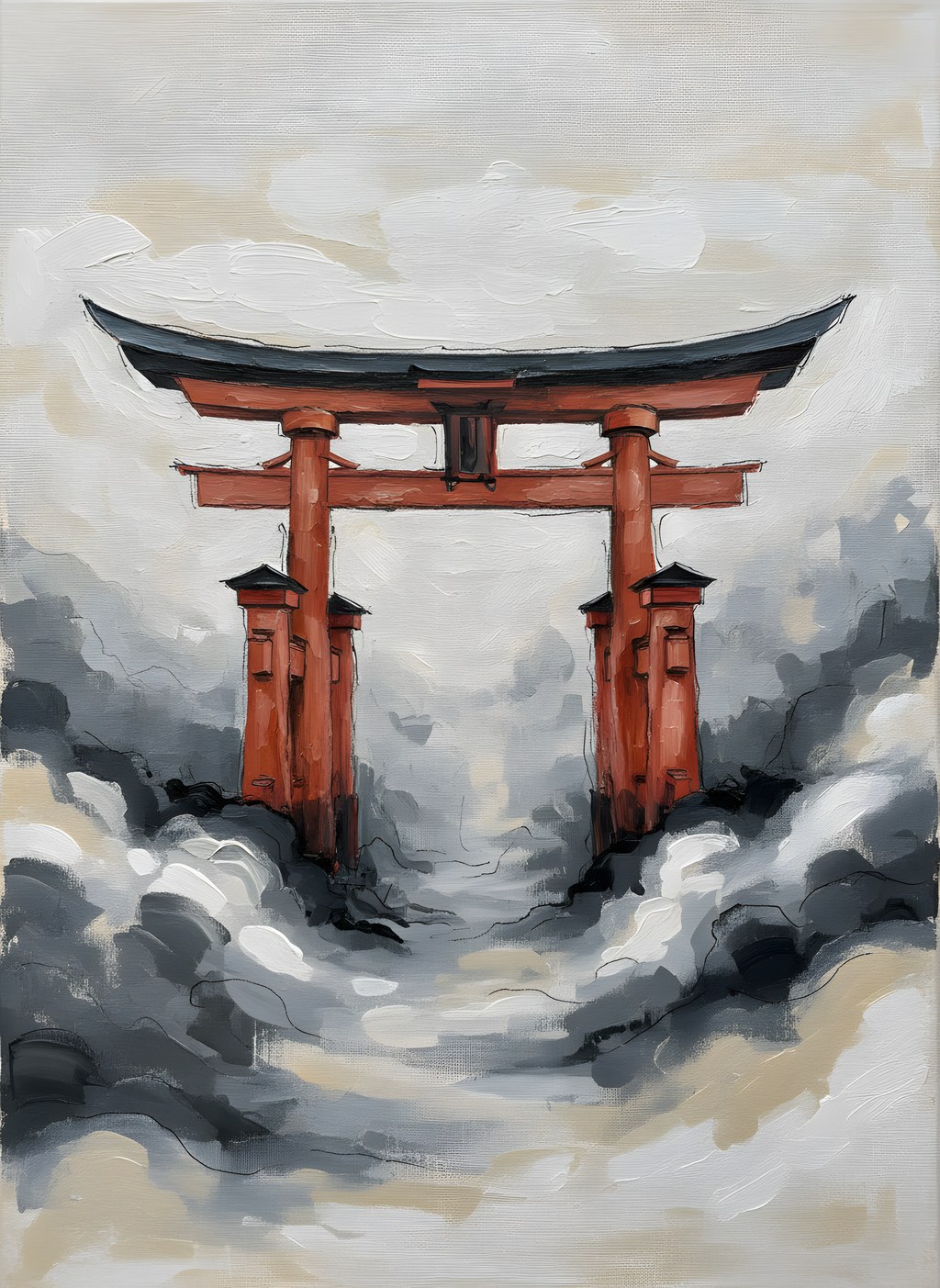 Torii Gate Dawn traditional japanese wall art - BloomWorld wall art print