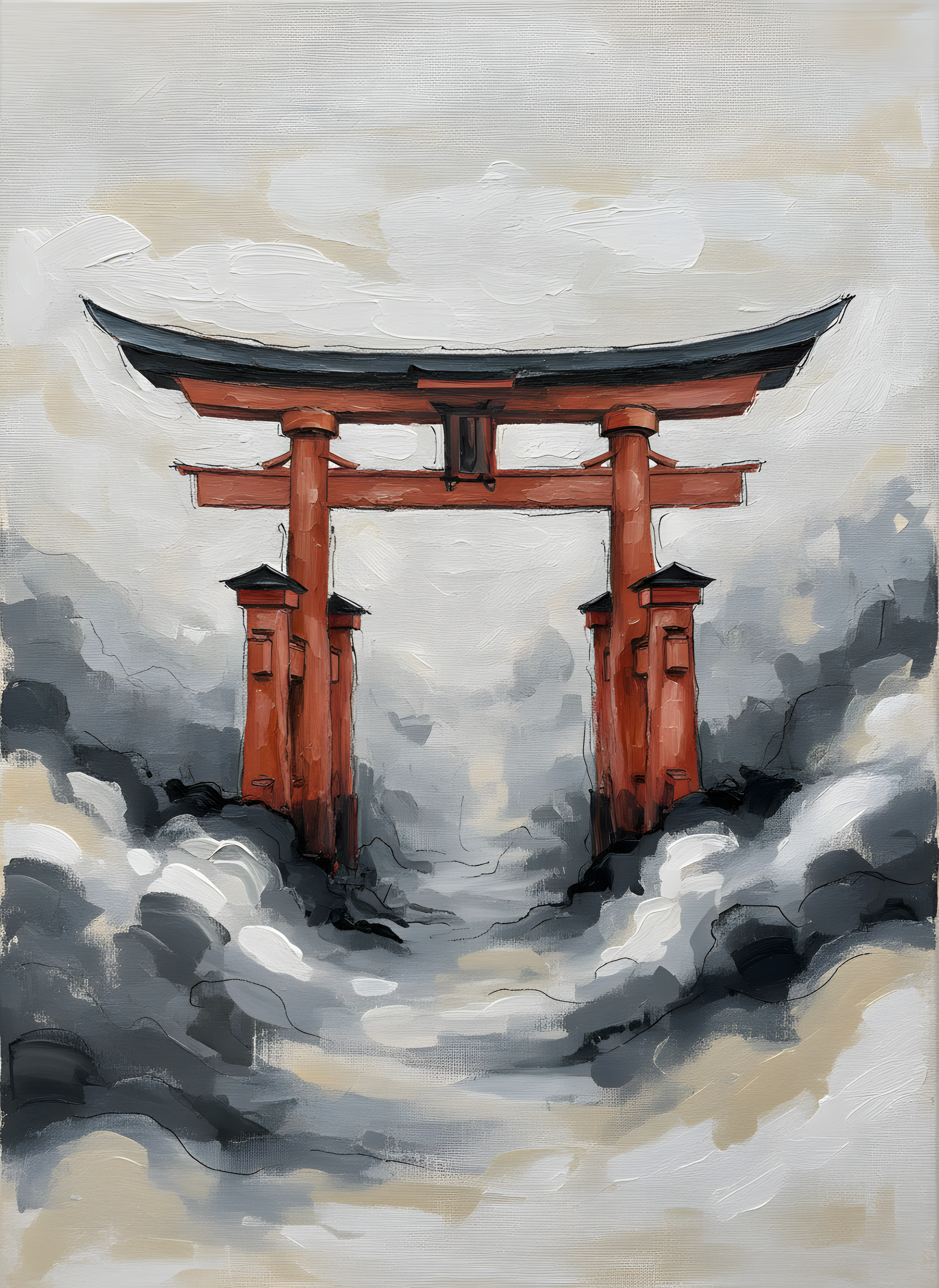 Torii Gate Dawn traditional japanese wall art - BloomWorld wall art print