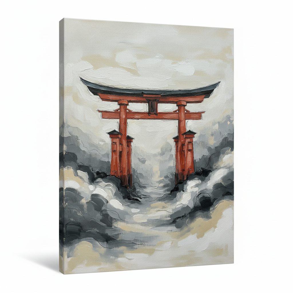 Torii Gate Dawn traditional japanese wall art - BloomWorld wall art print