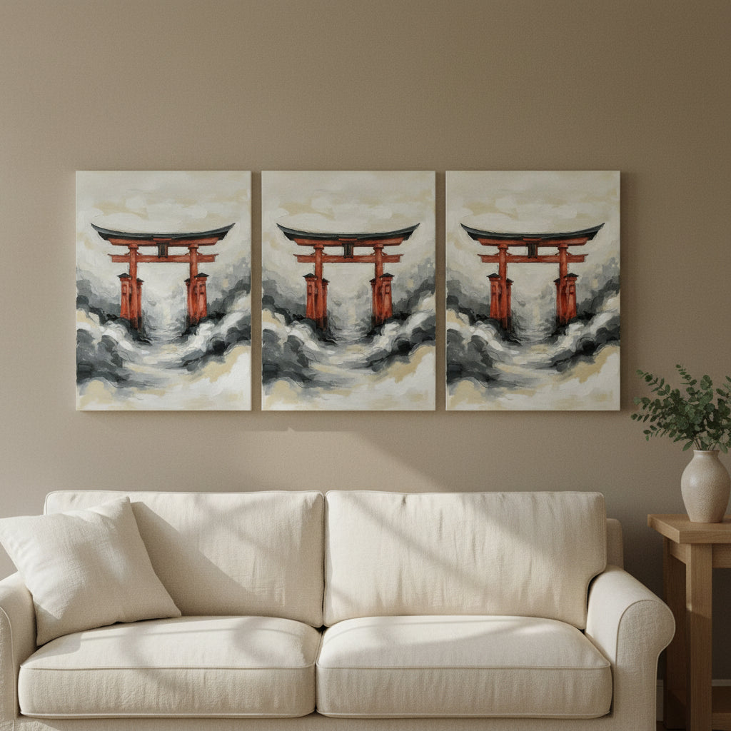 Torii Gate Dawn traditional japanese wall art - BloomWorld wall art print