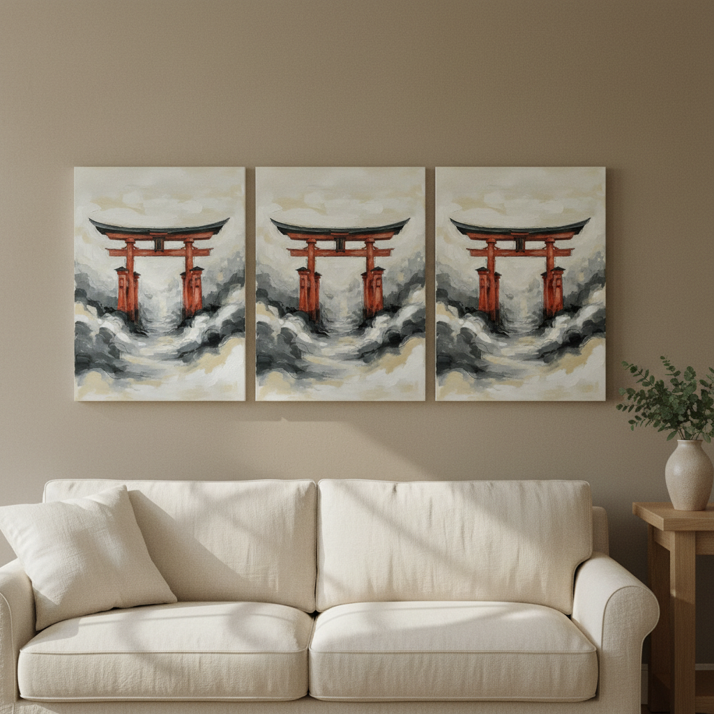 Torii Gate Dawn traditional japanese wall art - BloomWorld wall art print