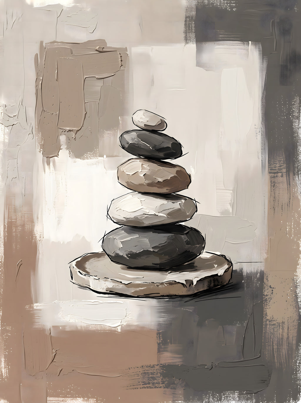 Earth Tone Zen earth tone zen wall decor - BloomWorld wall art print