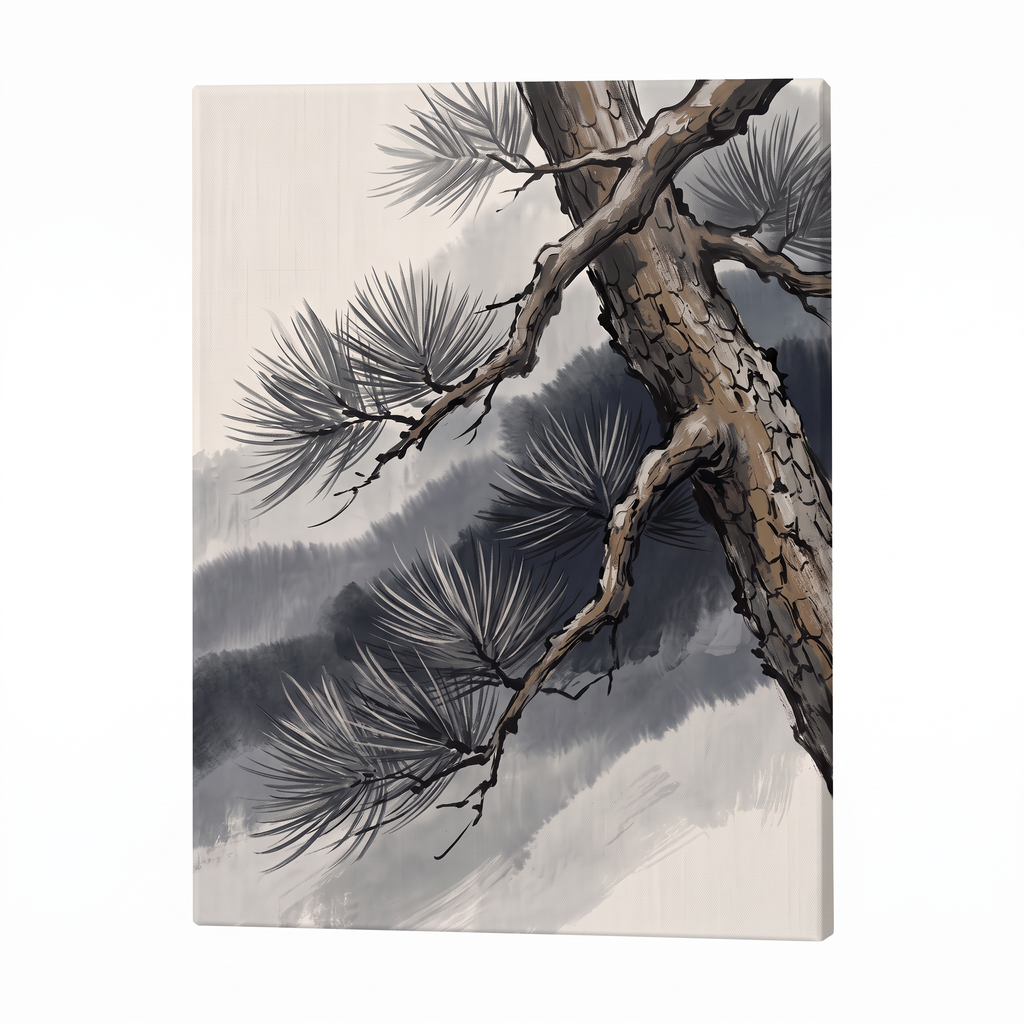 Large Japanese Wall Art — canvas wall art, japanese wall art, canvas wall art shown on a wall in a styled interior, view C1 (Japandi / Japanese zen) | BloomWorl