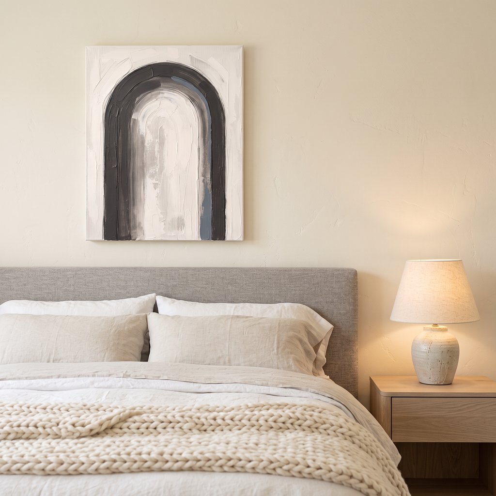 Single Arch Line Minimalist Wall Art, Scandinavian One Line Drawing, Modern Bedroom Decor, Gift