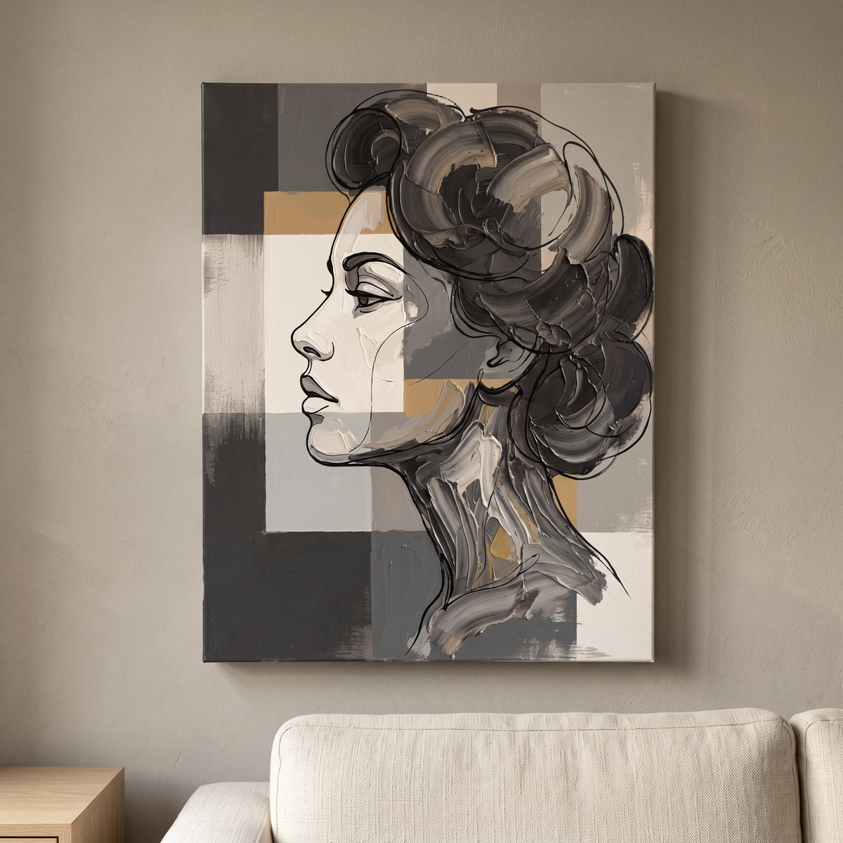 Abstract Face Line Art  - BloomWorld wall art print