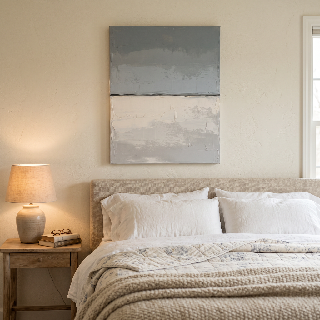 Calm Horizon Line Minimalist Wall Art, Scandinavian Seascape Print, Serene Bathroom Decor, Gift