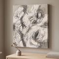 Organic Hand Drawing Minimalist Wall Art, One Line Abstract Canvas, Scandinavian Decor, Gift
