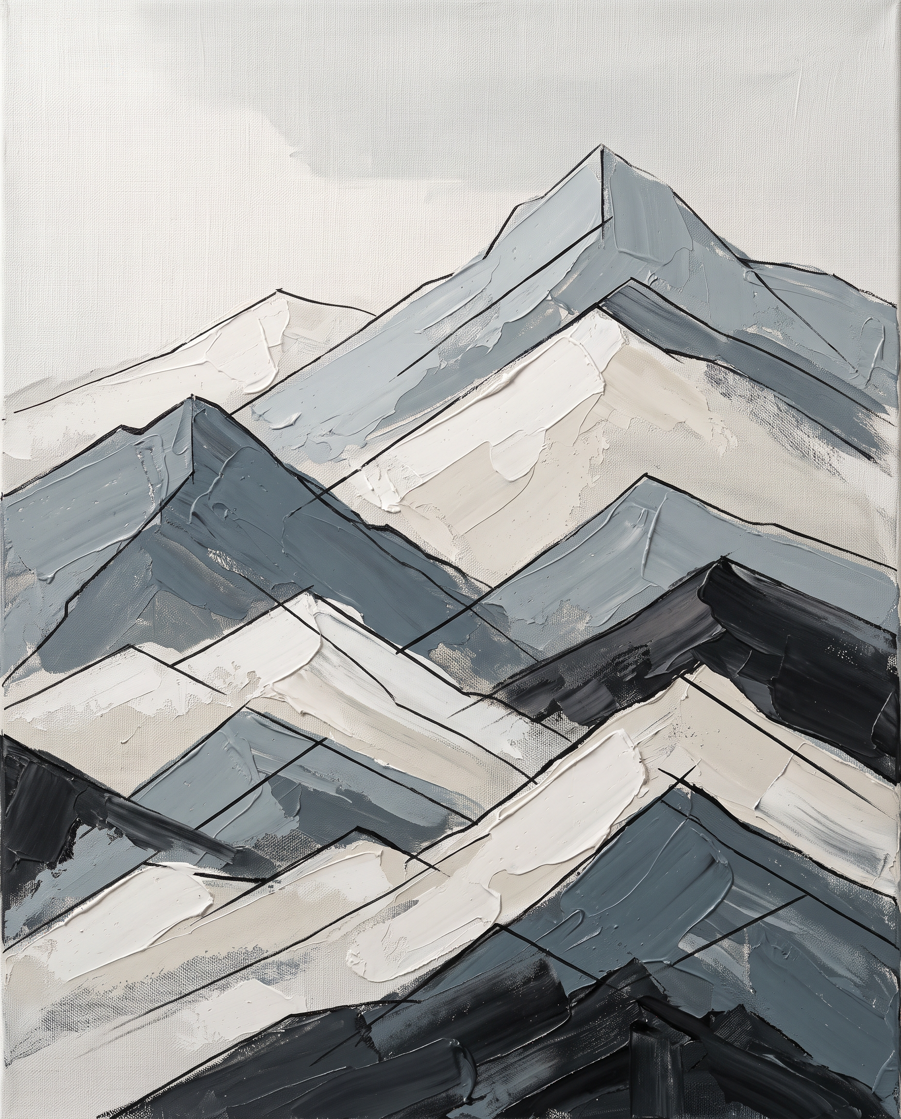 Nordic Landscape Line Minimalist Wall Art, Scandinavian Mountain Print, Calm Living Room Decor, Gift