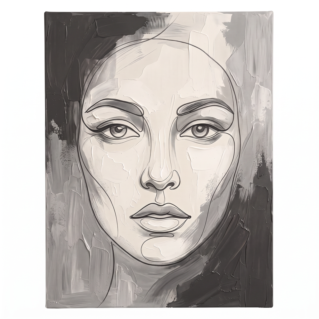 Front Face One Line one line face art - BloomWorld wall art print
