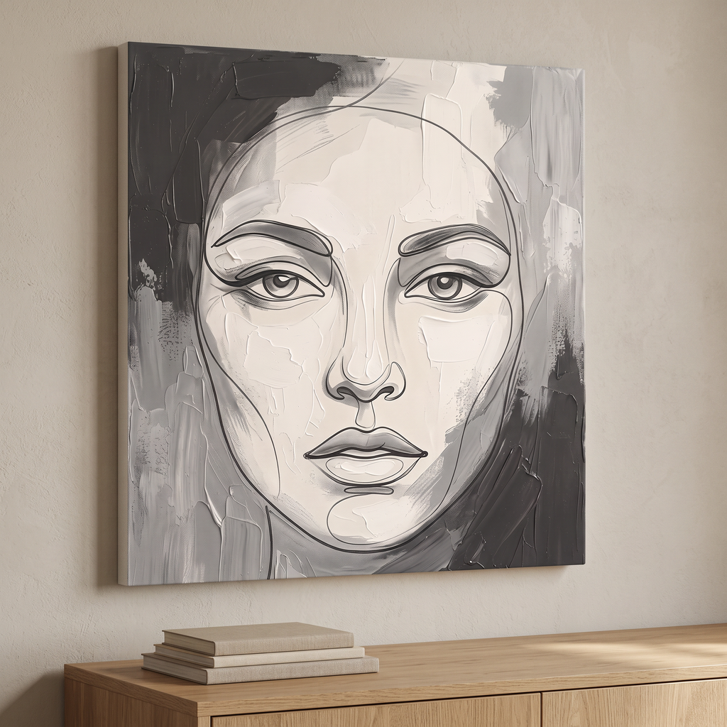 Front Face One Line one line face art - BloomWorld wall art print