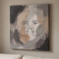 Two Faces in Profile couple line art - BloomWorld wall art print