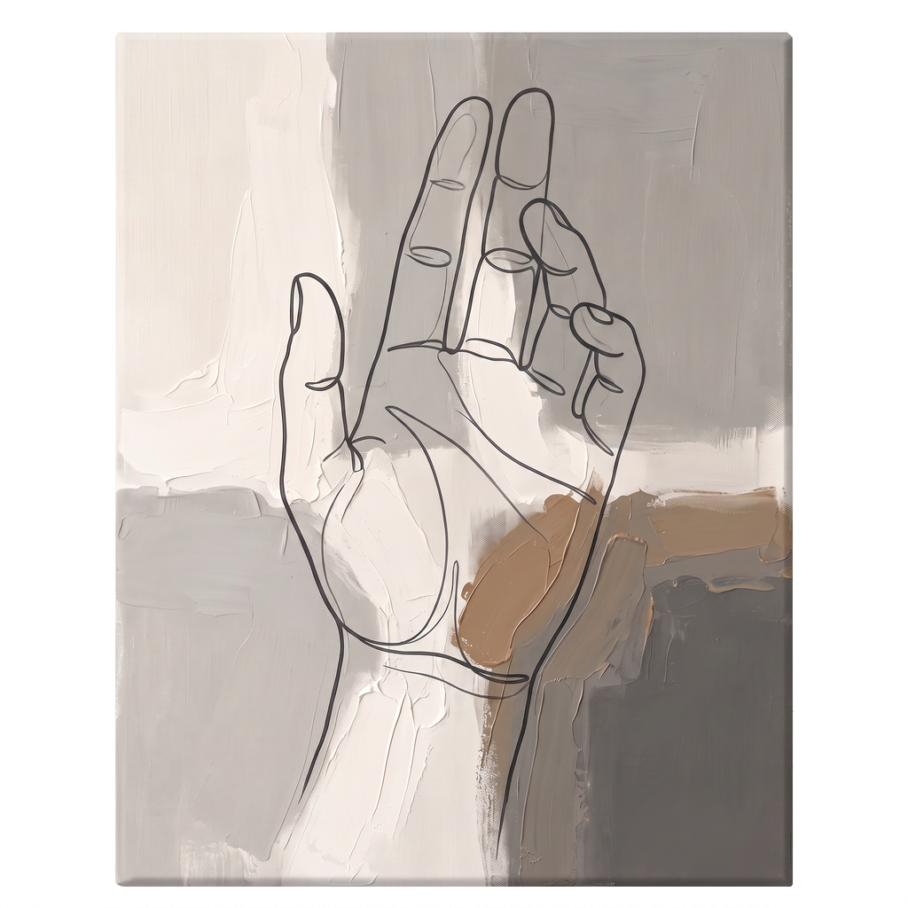 Hand Gesture Line line drawing art - BloomWorld wall art print